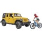 Bruder Samochód Jeep Wrangler Rubicon Unlimited z 1 rowerem górskim i rowerzystą U02543