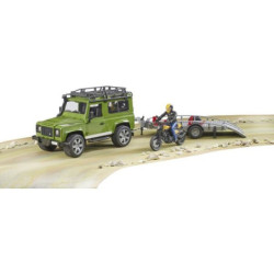 Bruder Land Rover Defender z przyczepą z motocyklem Ducati i figurką  U02589