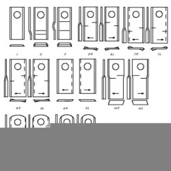 Nożyk kosiarki rotacyjnej lewy 107x47x4 mm otwór Ø 18.25 mm okrągły pasuje do Vicon