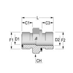 Złącze 1 ORFS x M22x1.5