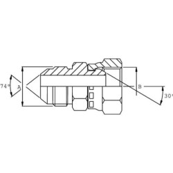 Adapter 9/16 UNF x 1/2 BSP