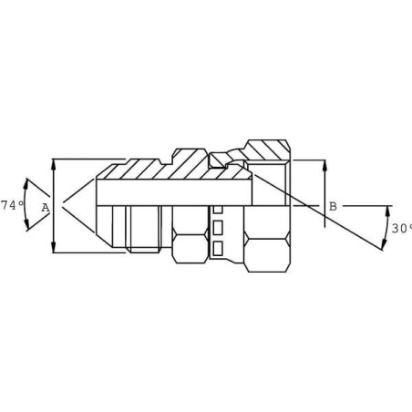 Adapter 9/16 UNF x 1/2 BSP