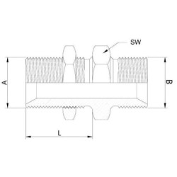 "Złącze grodziowe proste gwint zew./zew. 1/2""x3/8"" BSP"