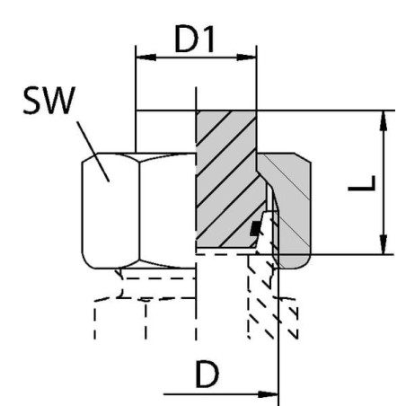 Korek typ VSMV z nakrętką 25S M36x2.0