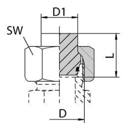 Korek typ VSMV z nakrętką 28L M36x2.0