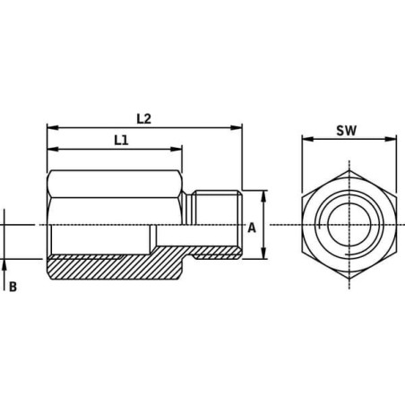 Adapter 1.5/16-12UN BU x 1/2 BSP BI