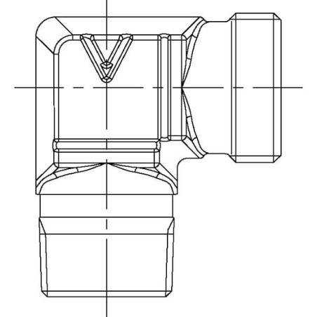 "Złącze kątowe gwint zewnętrzny NPT WES, 15L M22x1.5 1/2"""