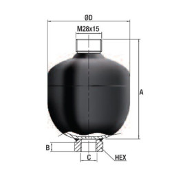 Akumulator membranowy typ WA 210 bar 1.4 l 90 bar