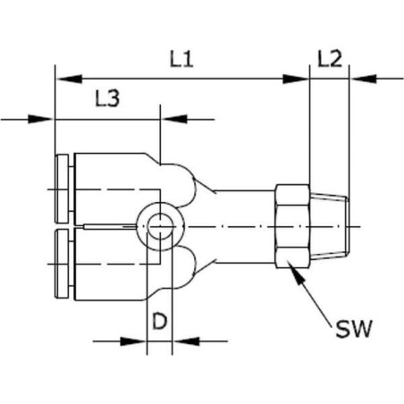 "Trójnik wtykowy Y, obrotowy, gwint zew. 1/2"" 16 mm Kramp"