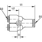 Trójnik wtykowy redukcyjny Y, 6-4-4 mm Kramp