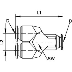 Szybkozłącze trójnik Y 6 mm