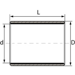 Tuleja ślizgowa, ø 70/75x40 mm, stal/POM GLT/LHG