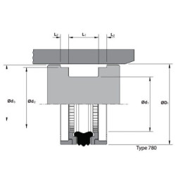 Uszczelniacz tłoka typ ZA-DBM 40x26x15.5/2.6