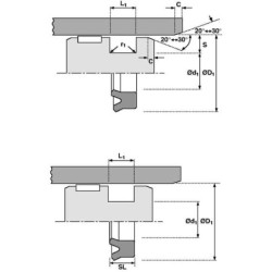 Uszczelniacz tłoczyska typ ZA-UN 606 70x60x6 L1=7