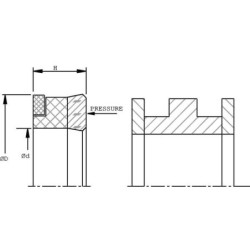 Uszczelniacz tłoka 90x75x11.4 mm Hallite