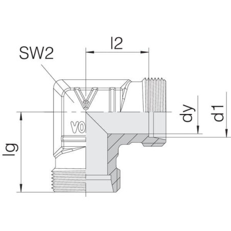 Złącze kolankowe M20x1.5 12S