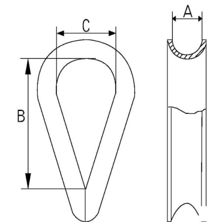 Kausza do liny A4, 6 mm