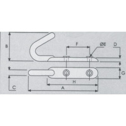 Hakczyk przykręcany 99x53 mm ocynk