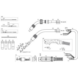 Akcesoria do palnika MIG/MAG TBi, spirala drutu 3 m, niebieska 0,8 - 1,0 mm