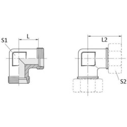 Złącze kolankowe M22x1.5 15L