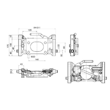 Płyta adaptacyjna 311 mm H160