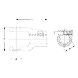 Widłak, szybkozłączny z kołkiem przesuwnym, 25x21 mm - 6 frezów, W2200/W200E Walterscheid