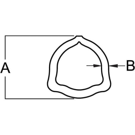 Rura profilowana trójkątna 8 Ø wew. 34 Ø zew. 45.6x5.8 mm L=1 m Bondioli&Pavesi