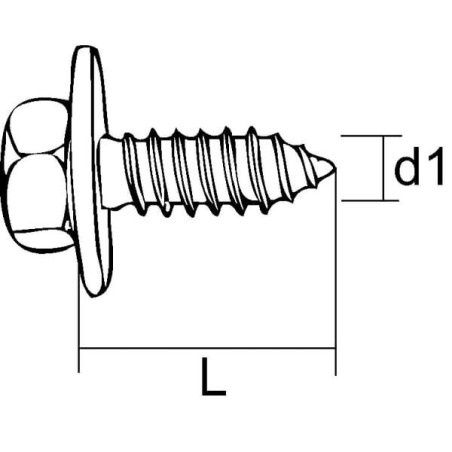 Wkręt samowiercący 5.5x19 mm, 8 mm 6-kt. z łbem na klucz, stal, DIN6901 Kramp