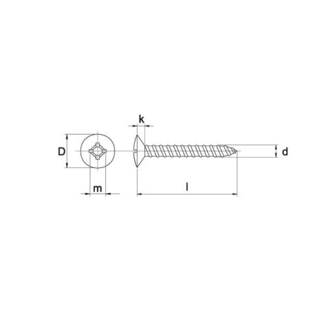 Wkręt samowiercący 5.5x19 mm PZ3 z łbem stożkowym, stal, DIN7983C Kramp