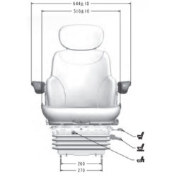 Siedzenie AS 3045 Sears, z tapicerką materiałową