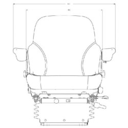 Siedzenie AS 3045 Sears, z tapicerką materiałową