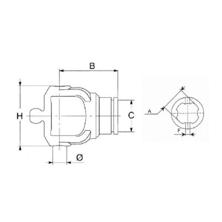 Przegub szerokokątny Bondioli & Pavesi, na zewn. rurę S4, 50,2 x 2,75 mm, 1 3/8 Z6