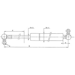 Sprężyna gazowa L275.5 mm 200N Stabilus