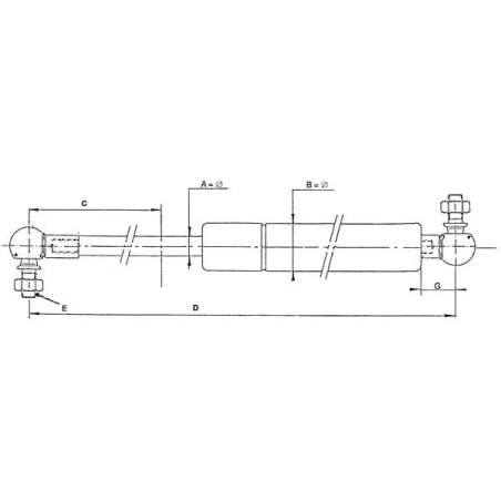 Sprężyna gazowa L275.5 mm 200N Stabilus