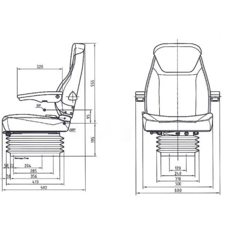 Siedzenie z amortyzacją mechaniczną