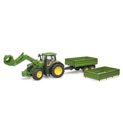 Bruder Ciągnik John Deere 7R 350 z ładowaczem czołowym i przyczepą U03155