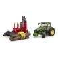 Bruder Ciągnik John Deere 7R 350 z przyczepą do przewozu drzewa U03154