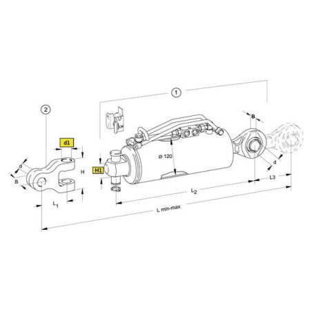 Łącznik górny hydrauliczny kat. 3 Ø 120