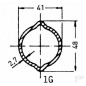 Rura profilowana powlekana cytryna 1G Ø wew. 42.6 Ø zew. 48x41x2.7 mm L=3 m Walterscheid