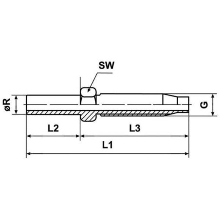 Króciec rurowy gwintowany DN04 4 mm