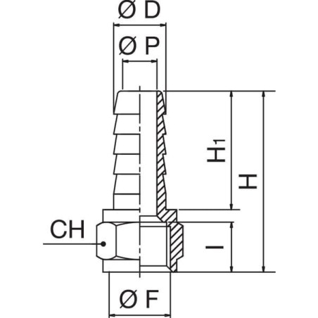 "Złączka do węża 6mm x 1/8"""