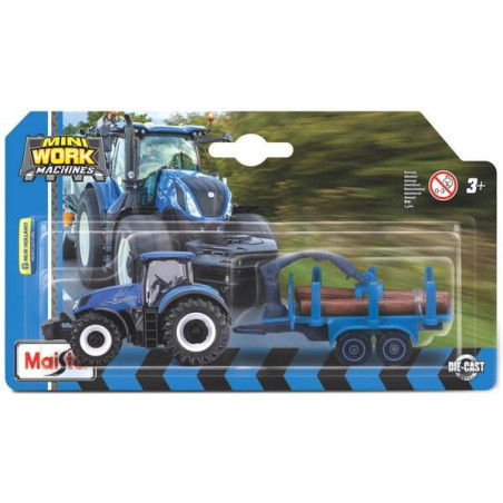 Ciągnik New Holland T7.315 HD + ładowacz do drzewa z przyczepą