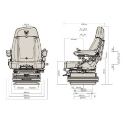 Siedzenie Maximo XT Dynamic Plus obszyte tkaniną nowy wzór Grammer