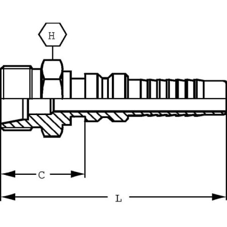 Końcówka do zakucia 4SH-DN32-38S-M52x2.0