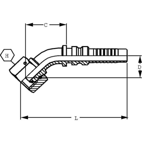 "Końcówka do zakucia 4SH-DN32-1-1/4"" BSP-45°"
