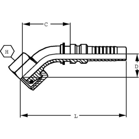 Końcówka do zakucia 4SH-DN32-38S-M52x2.0-45°
