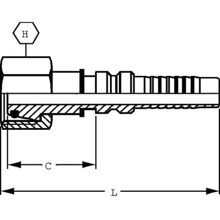Końcówka do zakucia 4SH-DN40-38S-M52x2.0