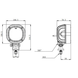 Lampa robocza LED, kwadratowa 54W 7200lm 10/30V światło rozproszone 9 LED Kramp