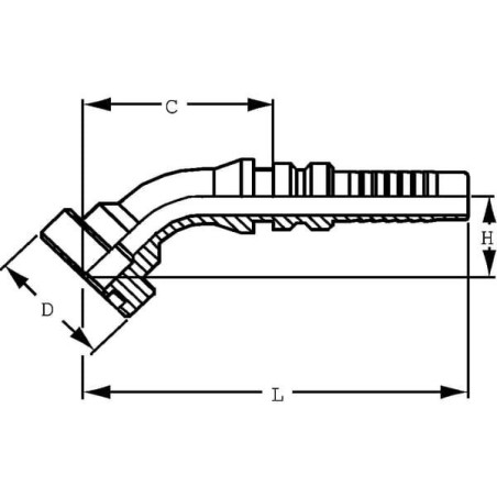 Końcówka do zakucia 4SH-DN25 kołnierz Ø 47.6 mm