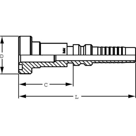 Końcówka do zakucia 4SH-DN32 kołnierz Ø 47.6 mm